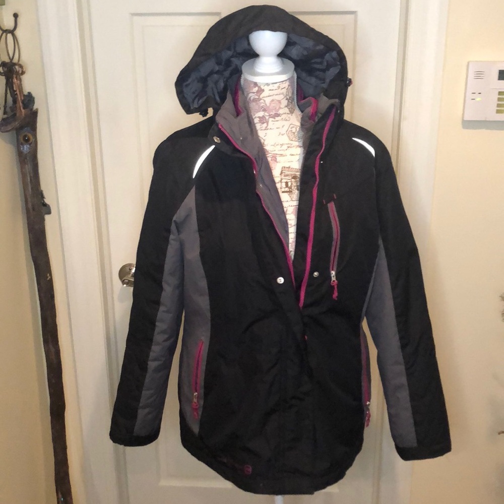 2 in 1 Winter jacket Fall jacket pink black grey